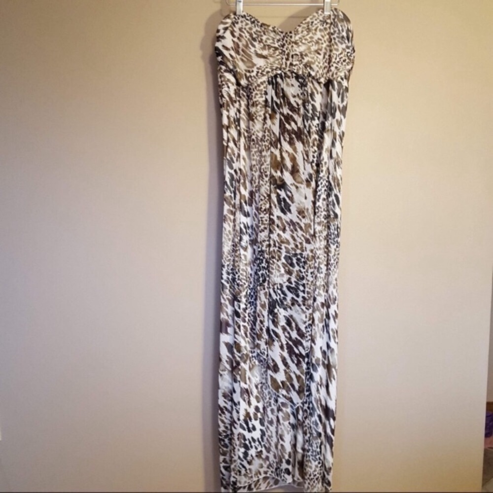 Torrid formal strapless animal print dress 2X